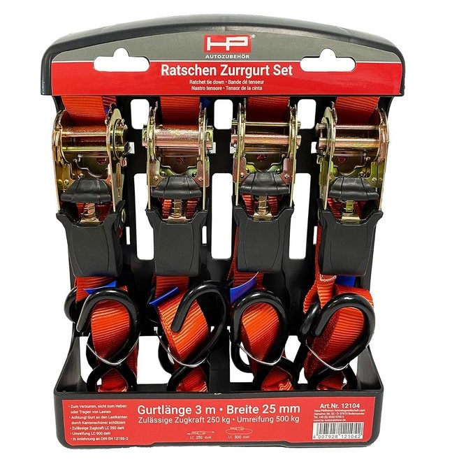 Spanngurt 4er Set Länge 3m