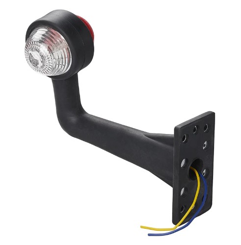 Umrissleuchte rot/weiß 185mm rechtwinklig